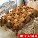nappe marron rayures moderne cuisine table salon fêtes polyester réutilisable