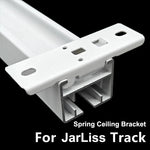 rideau support ressort blanc moderne accessoire inoxydable fixations rails électriques