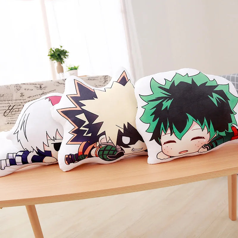 coussins peluche dessin animé my hero academia izuku bakugou shoto manga blanc noir rouges