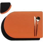 tapis table moderne cuir noir orange rose gris antidérapants résistants chaleur facile nettoyer