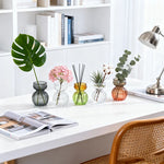 vases verre modernes decoratifs transparents jaune vert rouge fleurs table centerpiece