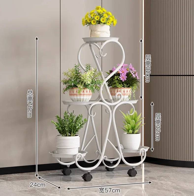 présentoir fleurs moderne blanc doré géométrique 102cm hauteur 65cm largeur