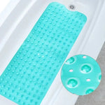 tapis bain moderne antidérapant 40x100cm bleu clair gris transparent drainage massage suction