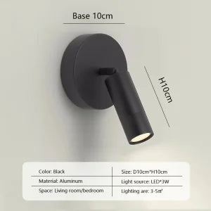 applique murale led moderne noire blanche or fixée mur éclairage minimaliste chambre 5m2