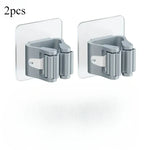 porte balai adhésif support rangement moderne outils ménagers gris clair fixations étagère murale abs