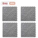 tapis sol antidérapant cailloux gris blanc moderne 30cm 30cm clips geometrique