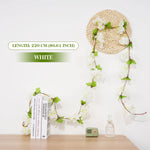 guirlande florale artificielle fleurs soie couleurs bleu vert rose blanc intérieur décoration romantique champêtre