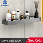 étagère murale moderne étagère salle bain aluminium gris laquée fixations adhésives serviettes cosmétiques minimaliste