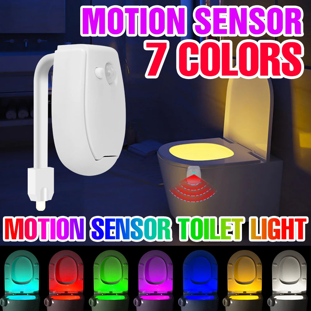 veilleuse led rgb détecteur mouvement pir moderne toilette éclairage couleur changeante piles aaa