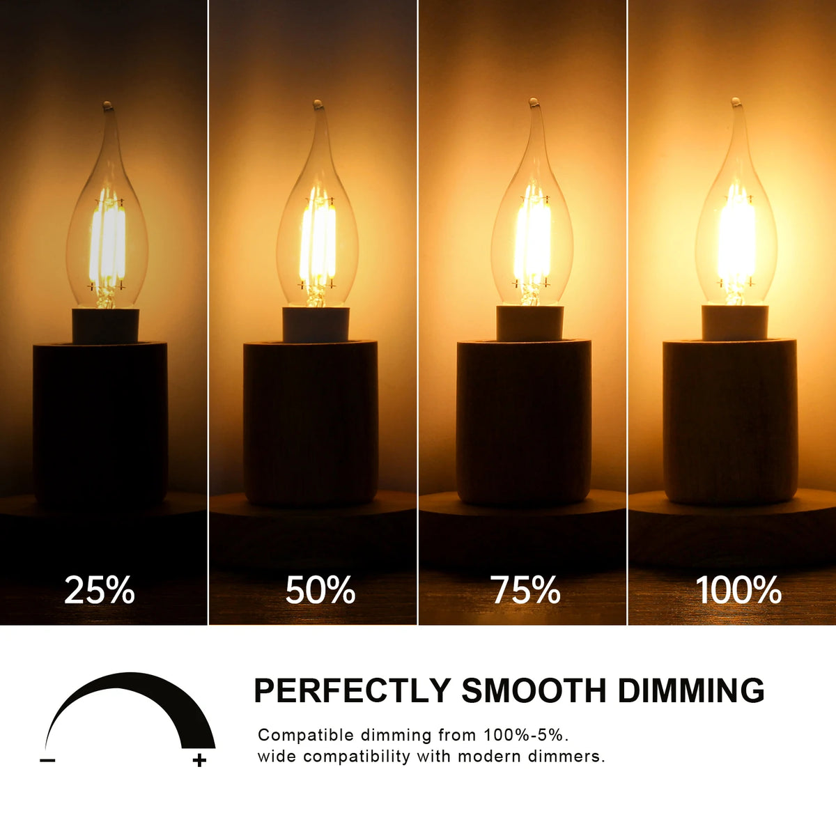 Ampoule LED filament transparente jaune 2700K 6500K E12 E14 25000h moderne vintage