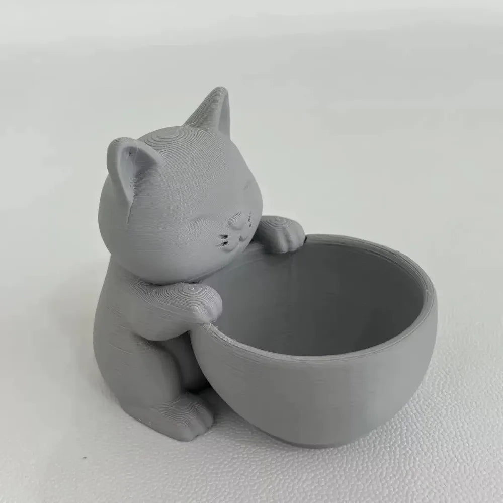 pots plantes succulentes forme chat noir blanc gris moderne mignon décoration fleur verte drainage
