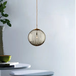 lampe suspendue moderne verre texturé bleu marron gris ampoule edison filaire 249lm 3ans garantie