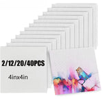 toiles blanches peinture acrylique aquarelle huile 10cm carré art loisirs créatifs kit débutant