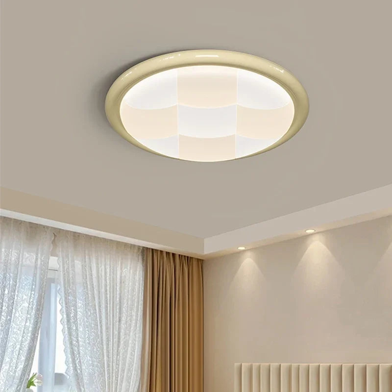 plafonnier led moderne blanc carreaux géométriques intérieur atmosphérique sans télécommande