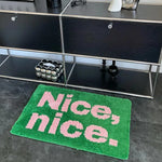 tapis moderne rose vert lettres nice relief dessin animé salle bain chambre salon polyester