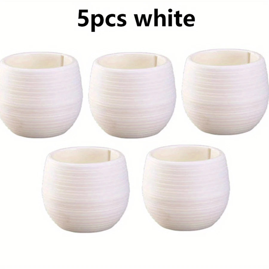cache pots succulentes couleurs mixtes rayures horizontales moderne minimaliste plastique variété tons vibrant