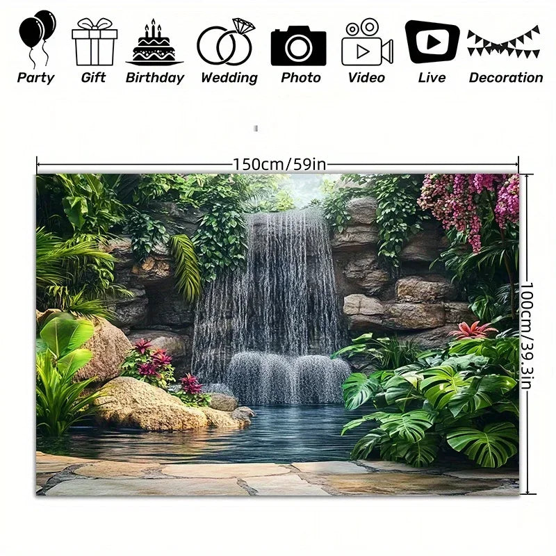 toile d'art multicolore cascade naturelle réaliste décoration mur opaque anniversaire mariage saint valentin nouvel