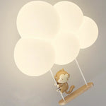 lampe murale nuage animaux blanc moderne enfant figurines souris singe lapin led