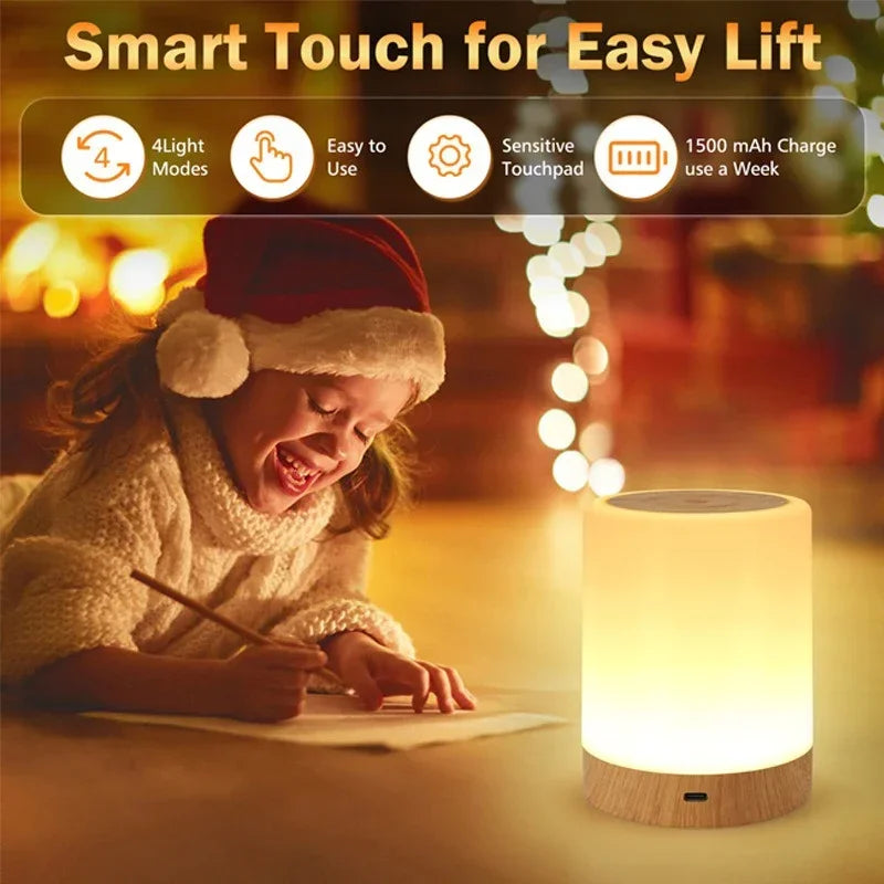 lampe table led tactile blanc bois moderne minimaliste translucide flux lumineux faibleRGBOptimal