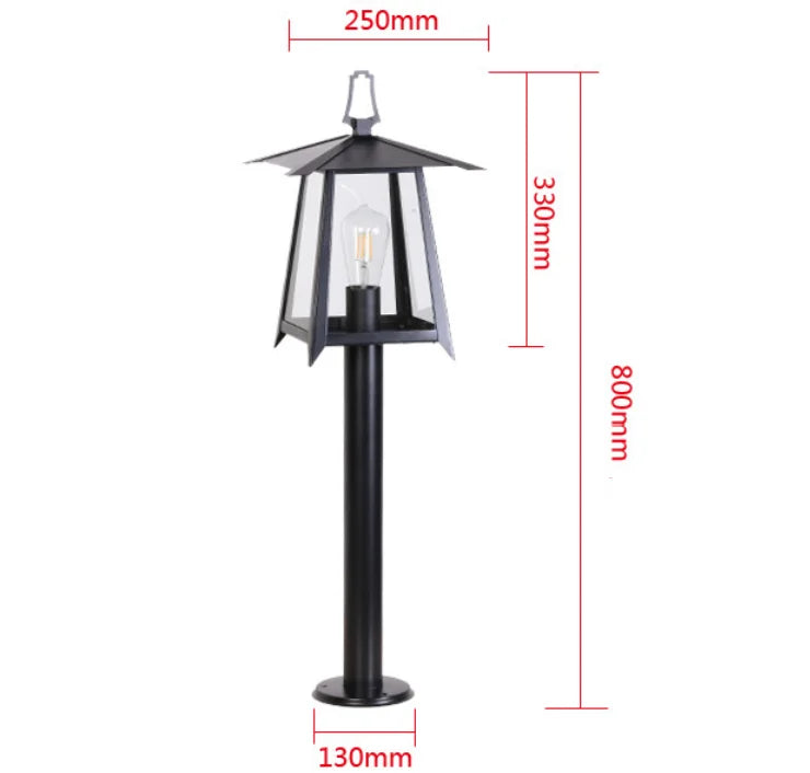 lanterne classique transparente noir sans ampoule extérieur décoration ambiancé europeenne