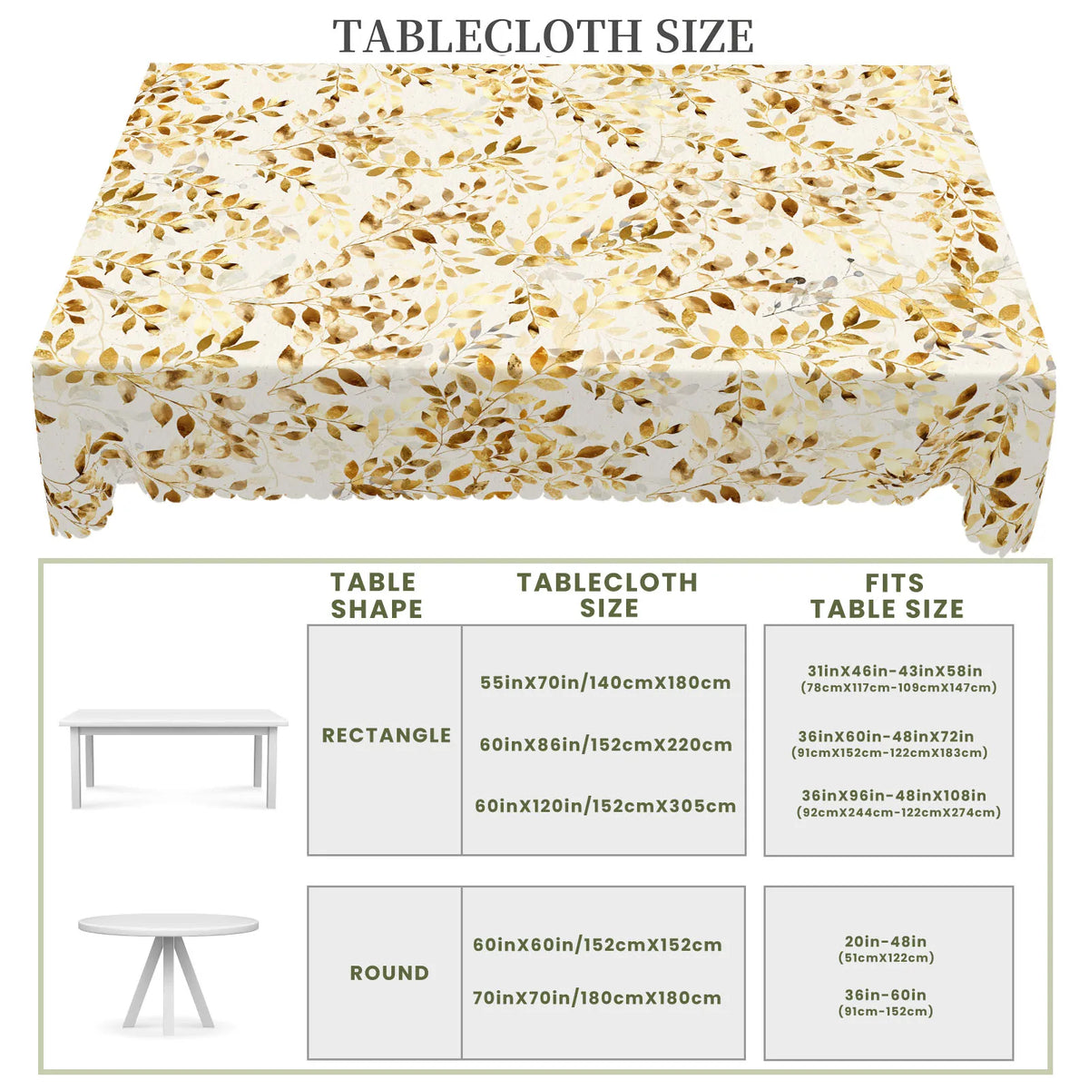 nappe rectangulaire feuilles dorées classique printemps table manger imperméable polyesterextérieurhôtelmarriagebanquet