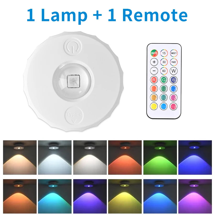 projecteur led rechargeable sans fil blanc moderne télécommande charge usb kitchen lights
