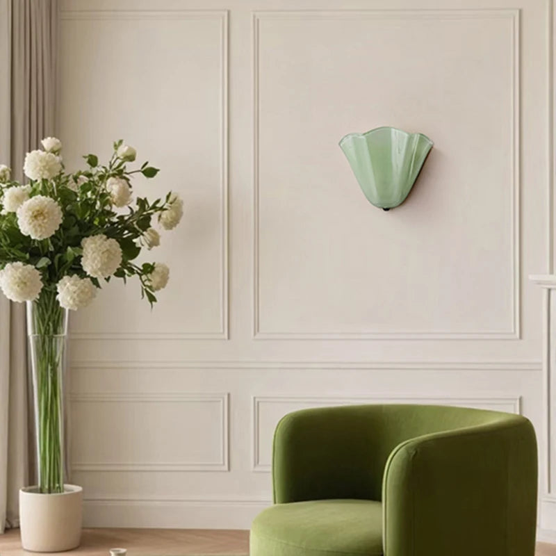 appliques murales led colorées verre transparent moderne éclairage quotidien blanc vert rose rouge