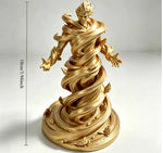 statue spirale vent fantôme noir blanc argenté artisanal main sculpté détails floraux base fantaisie