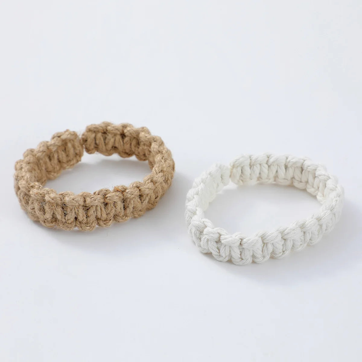 anneau rideau tissé main rustique beige blanc 2pc opaques artisanal fixe chambre maison