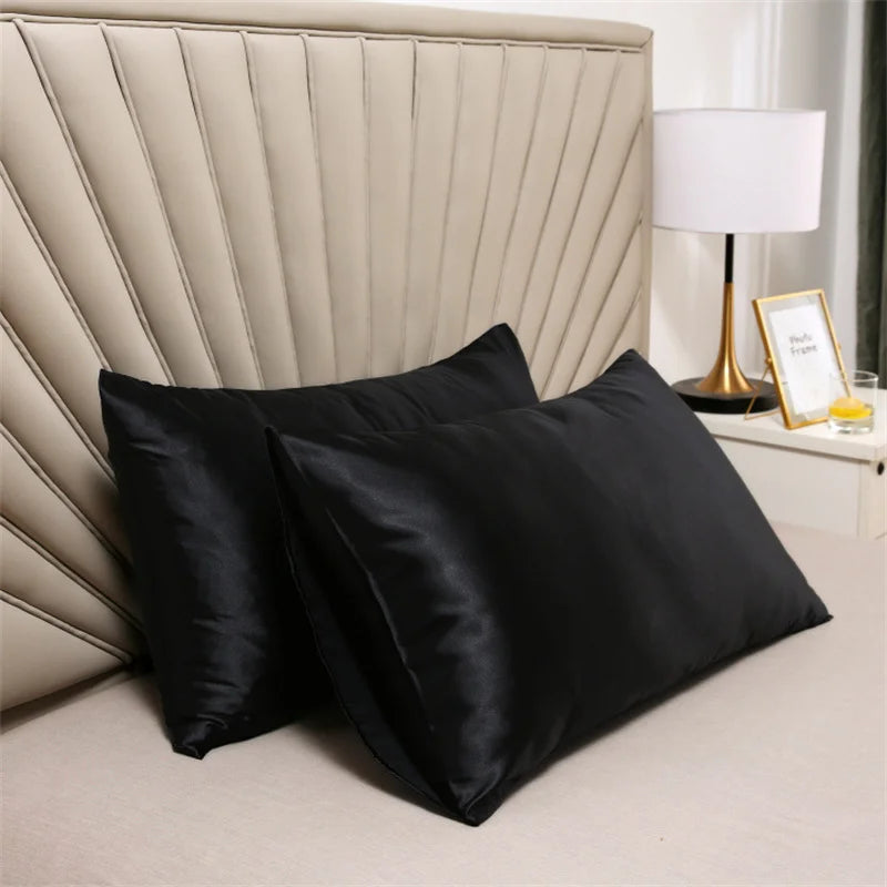 taies oreiller satin soie bleu marine rose noir contemporain opaques adhésives bébé maternité 51x76cm