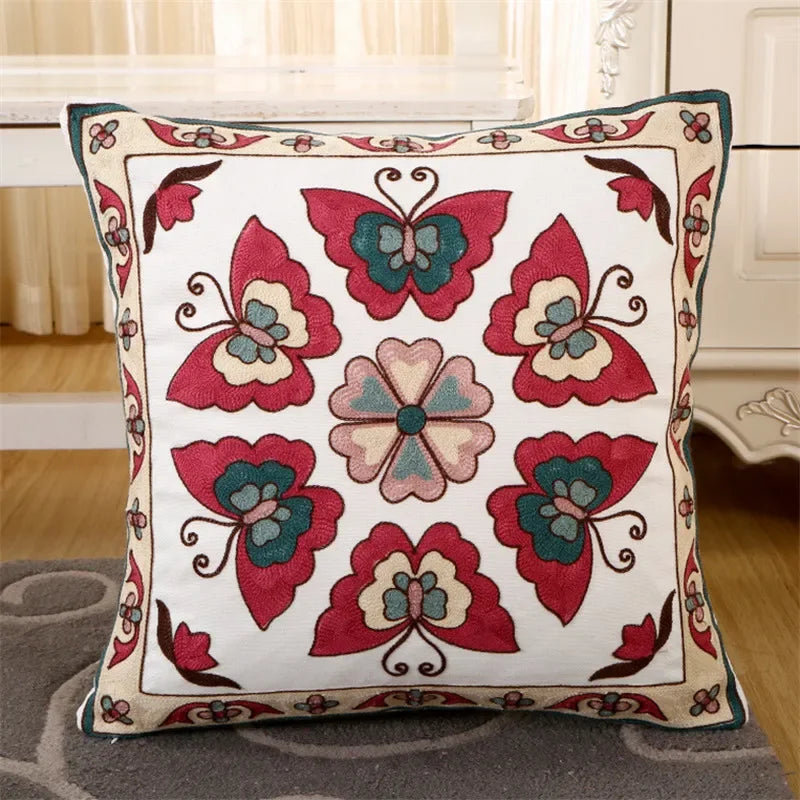 housse coussin coton ethnique boho chic motifs floraux mandala voiture