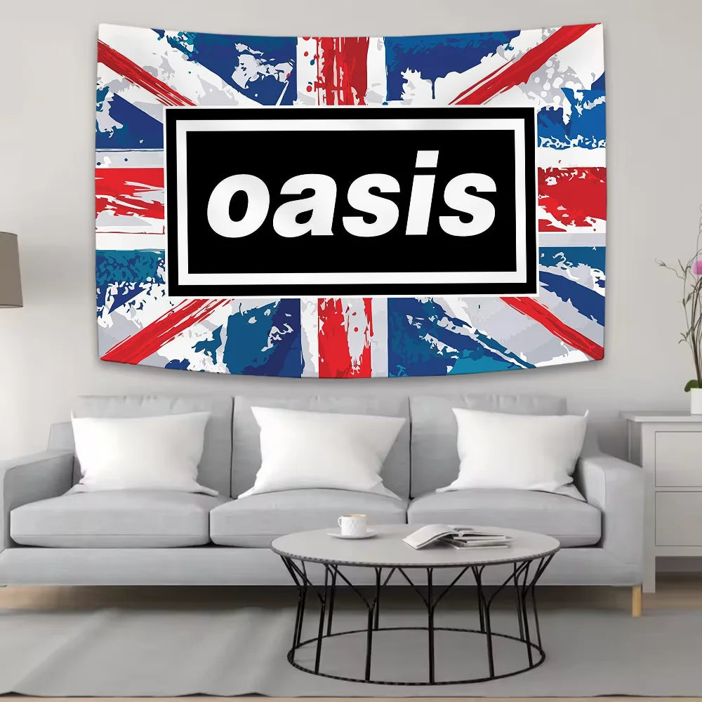 tapisserie moderne drapeau britannique bleu rouge blanche noire murale scénique polyestère sergé machine main