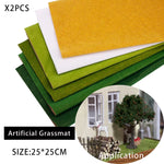 tapis artificiel vert blanc moderne décoration extérieure intérieure diorama 25x25cm