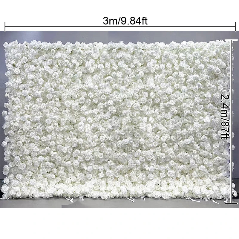 panneau floral decoratif blanc rouge fleurs artificielles toile fond mariage mur fleurs decoratif