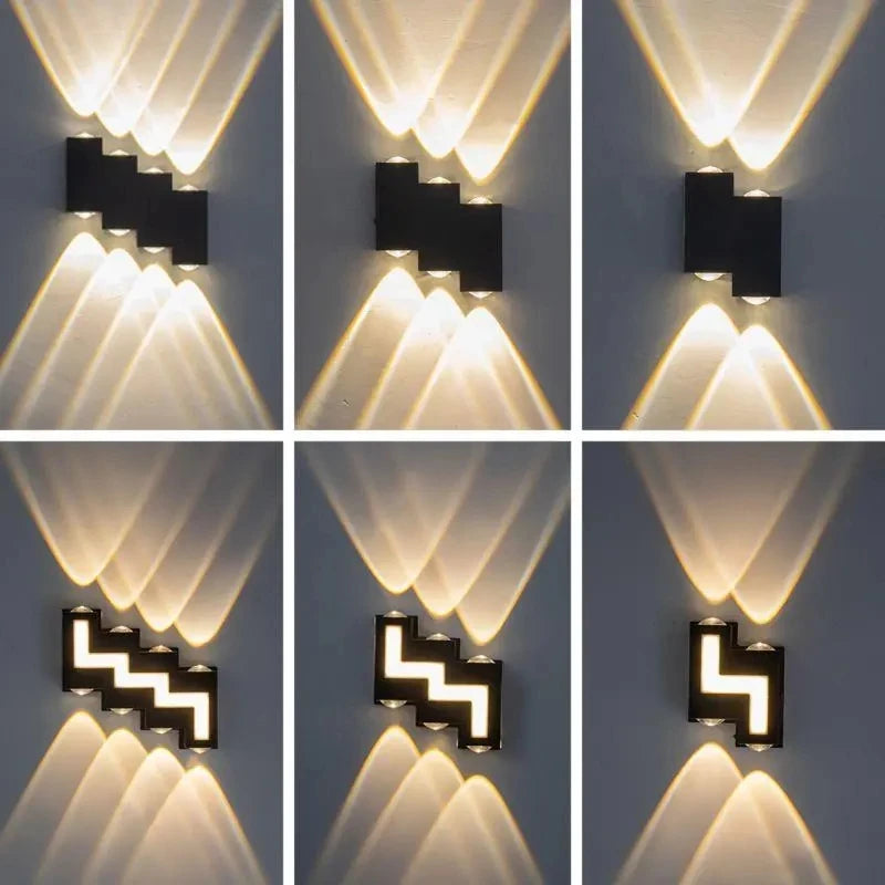 applique murale led noir géométrique contemporain éclairage mur fixé 90260v 60249 lumens chambre entrée