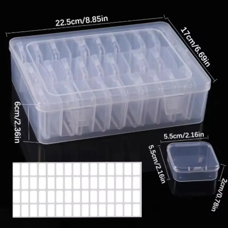 boîtes rangement transparentes modernes pratique poignée grille tailles broderie peinture diamant mosaïque strass bijoux