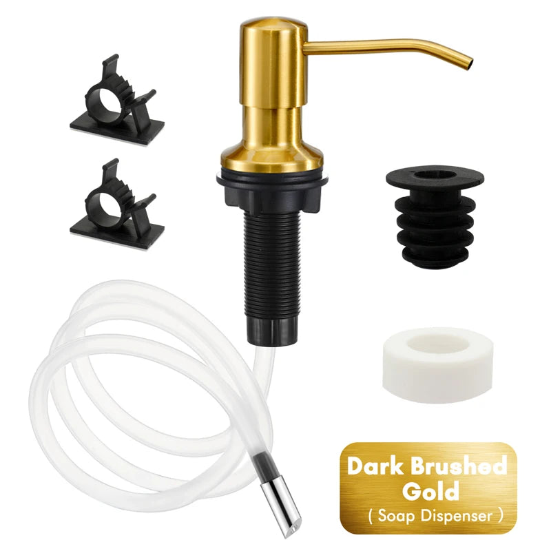 distributeur savon liquide or moderne acier inoxydable facile vis fixations kit extension évier