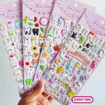 stickers cartoon dents souriantes animaux fleurs blanc rose vert bleu jaune orange rouge