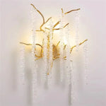 applique murale led dorée branches stylisées contemporaine élégante éclairage quotidien fixée mur 15 30m²