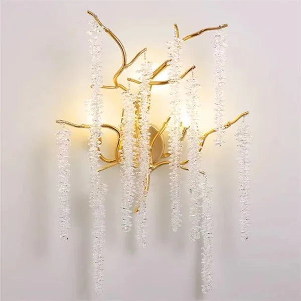 applique murale led dorée branches stylisées contemporaine élégante éclairage quotidien fixée mur 15 30m²