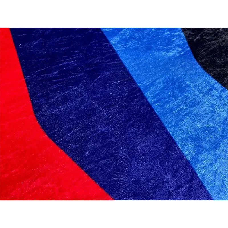 tapis antidérapant extérieur polypropylène polyester rayures diagonales texture veloutée moderne rouge bleu noir