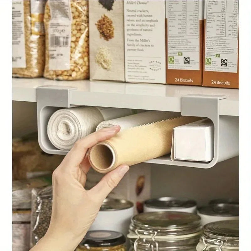 rangement adhésif papier aluminium cuisine gris moderne distributeur rouleau plat fonctionnel