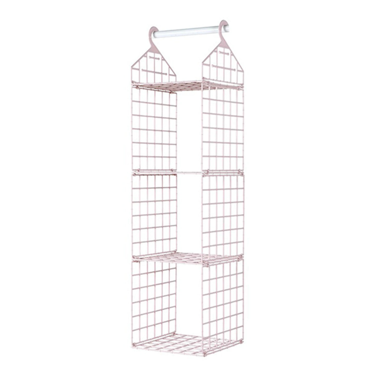 étagère suspendue moderne rose pâle étages hooks rangement serviettes pulls