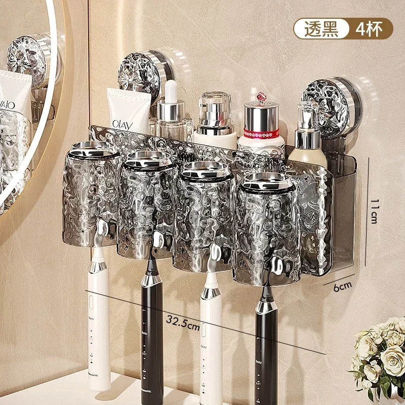 organisateur mural transparent texturé moderne porte bougies ventouse hygiénique salle bain rangement efficace simple