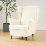 housses fauteuil classique rayures diagonales couleur beige clair polyester anti rayures anti piqûres couvrant