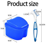 brosse dents conteneur prothèse dentaire bleu blanc moderne pratique hygiène buccale set accessoire santé