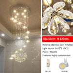 Suspension lumineuse moderne cristal transparente salon chambre étude 2000 82000 flux lumineux
