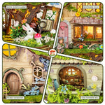 maisonnette décorative illuminée kit monter figurines elfe lapin éléments floraux conte fée