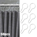 rideaux anneaux argentés modernes 50pcs opaques métal lisses maison