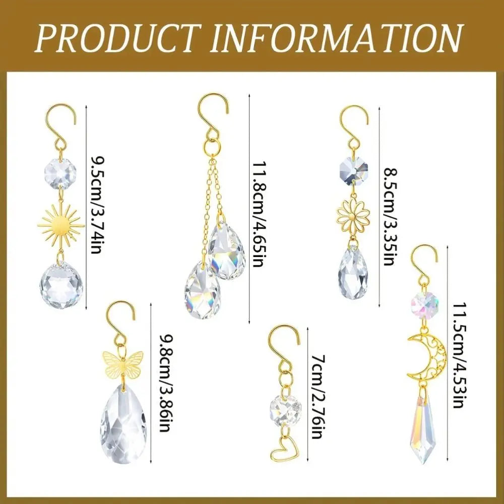 décoration plante transparentes dorées pendeloques motifs floraux élastique moderne soleil papillon cœur